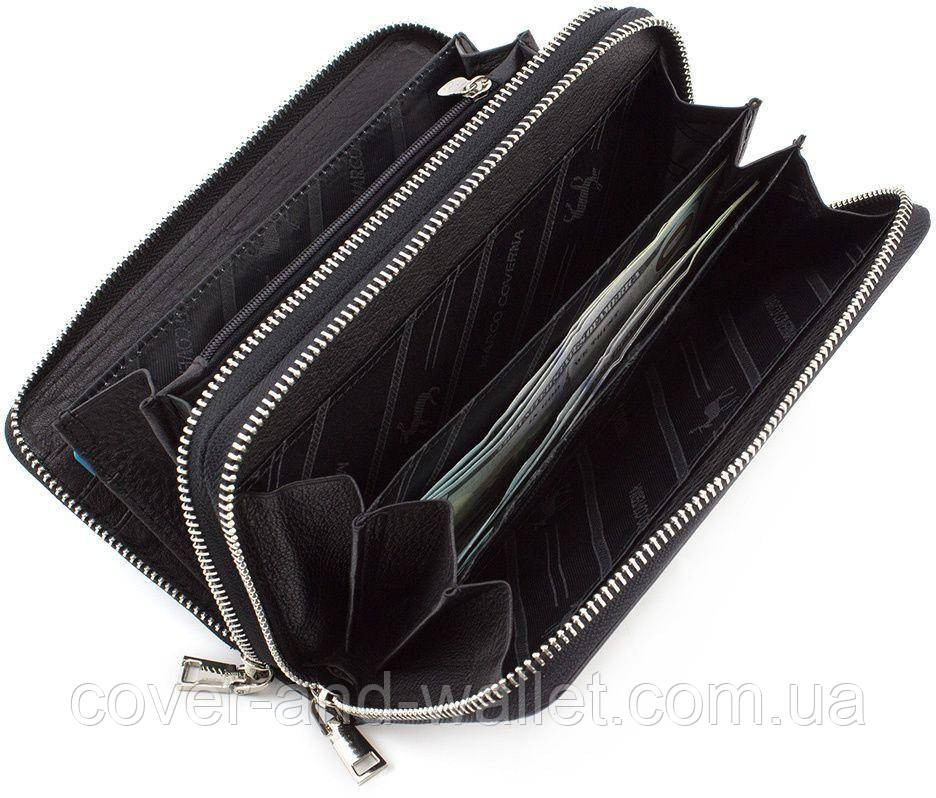 Стильный мужской кожаный кошелек на две молнии с ремешком Marco Coverna 801B Киев - изображение 4