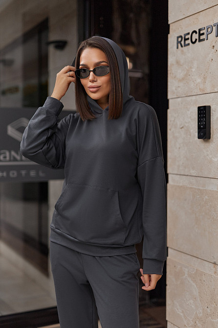 Спортивний костюм худі та джогери "Dante" | Норма і батал | Розпродаж моделі Графіт, 54-56 Київ - фото 1