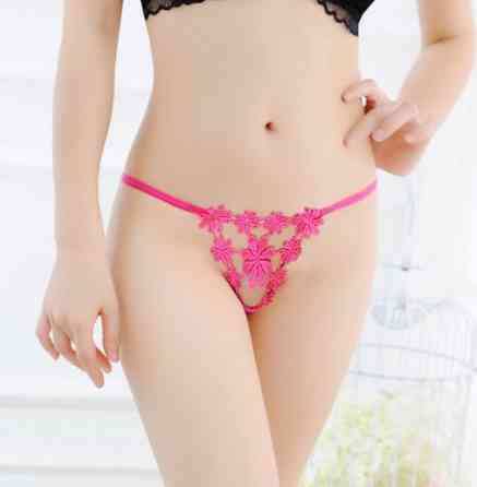 Еротичні стрінги малинові Ромашки розмір універсальний (на резинці), в талії до 90см Київ