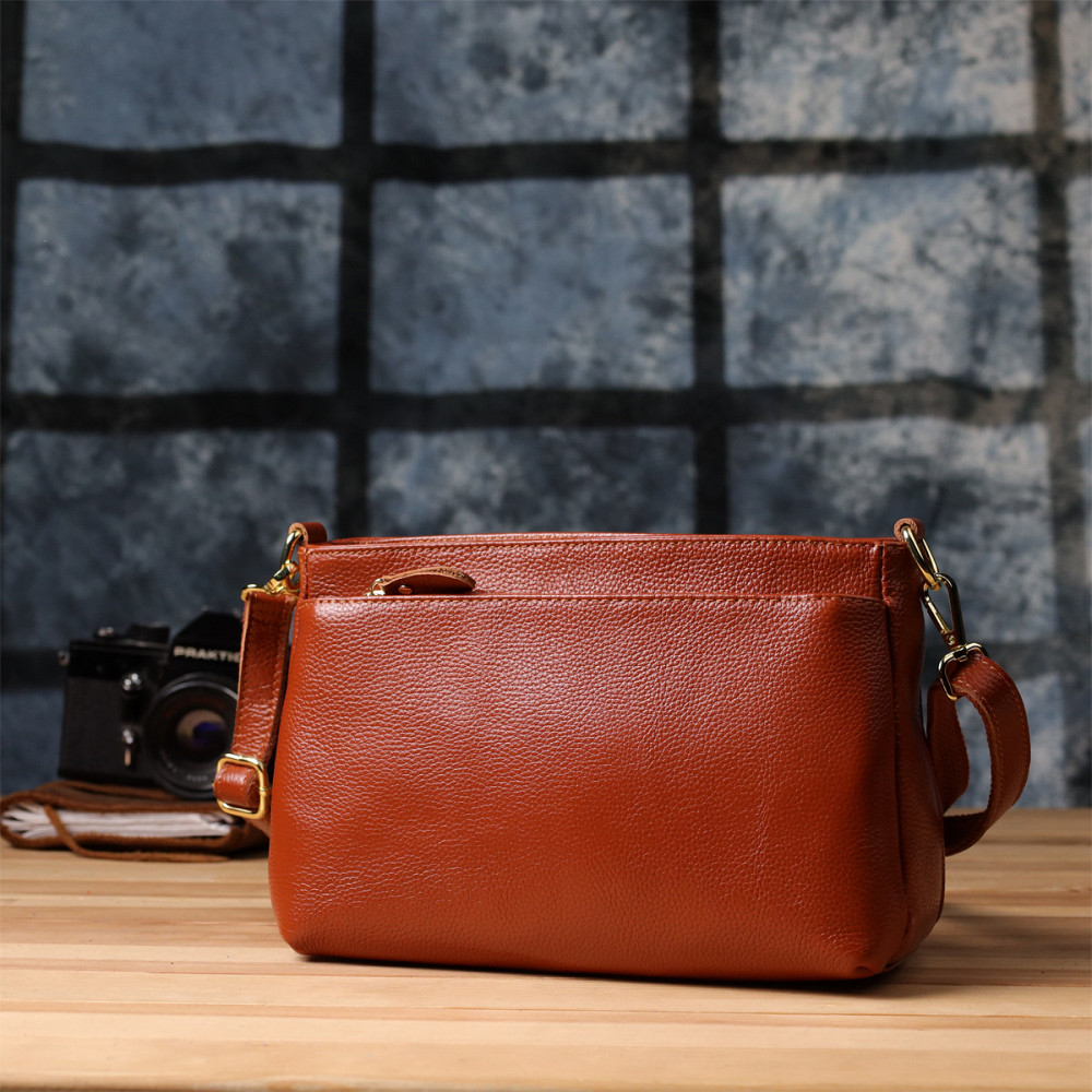 Жіноча сумка з натуральної шкіри з формостійким дном Vintage 22983 Коричневий Київ - фото 10