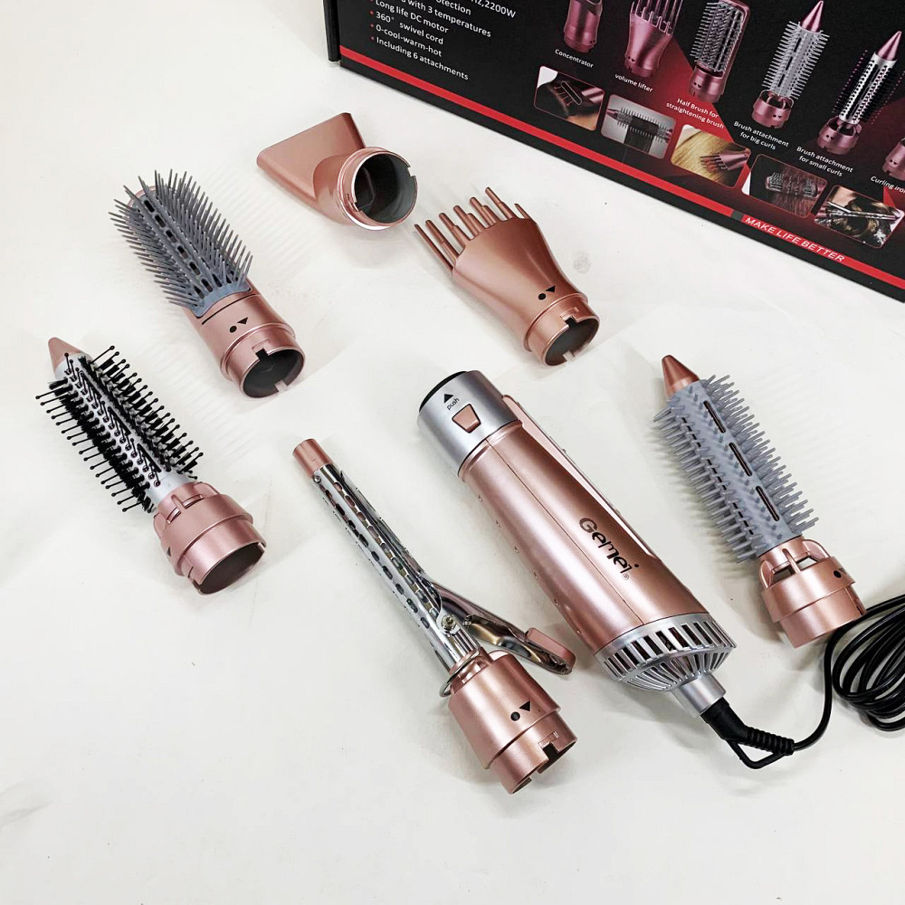 Фен з іонізацією для укладання GEMEI GM-4831, Фен з холодним і теплим режимами професійна щітка XU-88 Львів - фото 15