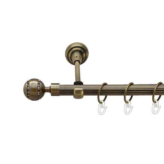 Карниз Orvit Аркадія металевий однорядний відкритий рифлена труба кільце металеве Антик 19 мм 200 см Львов