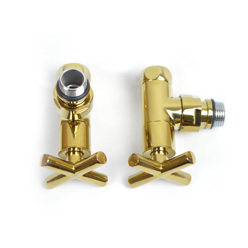 Кран кутовий для рушникосушки Raftec Premium 1/2х1/2  золото, 2шт. Київ - фото 1