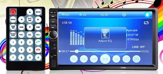Универсальная автомагнитола 2 Din сенсорная, Bluetooth AMP 7018B, с пультом в комплекте Коломия