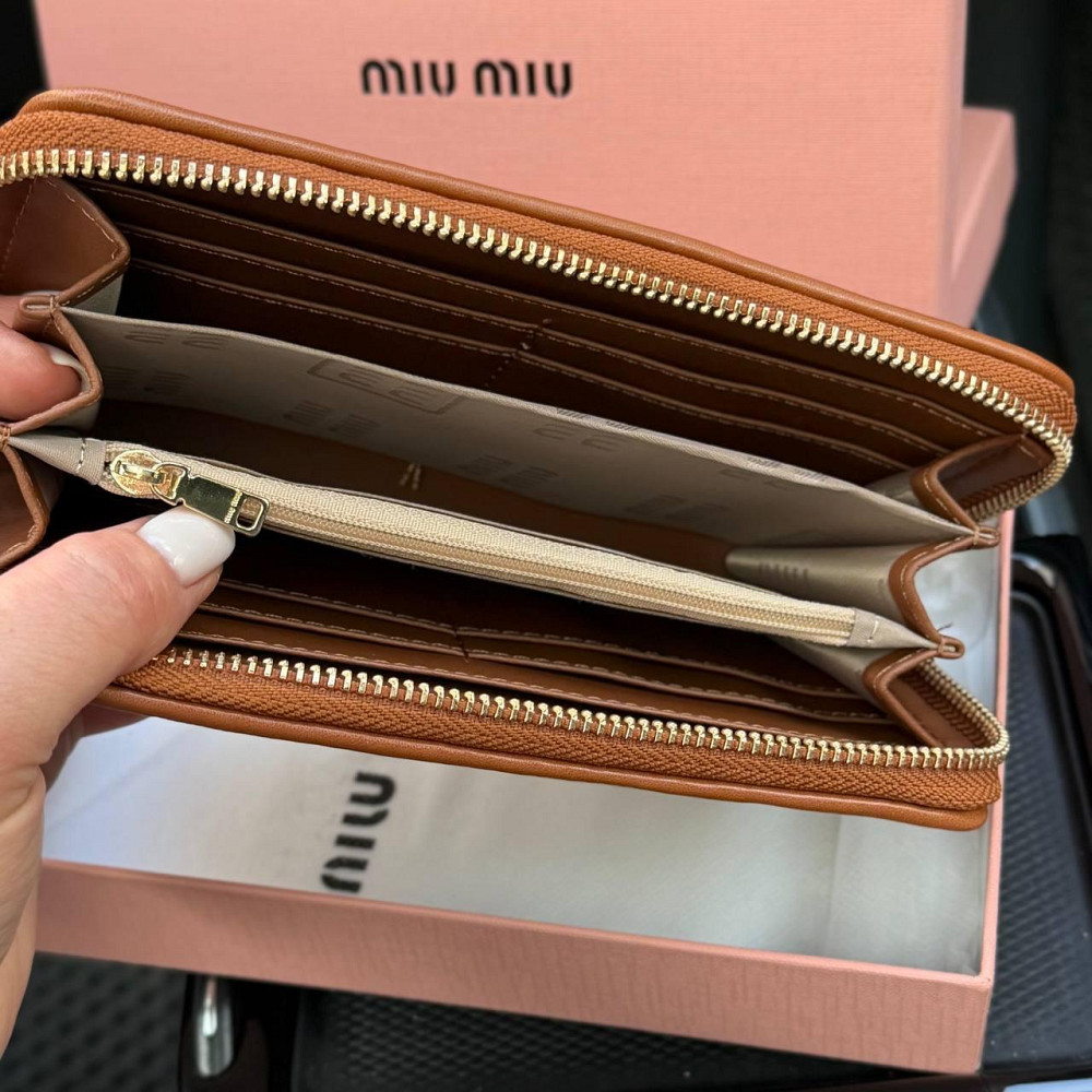 Жіночий гаманець на змійці Miu Miu (M60017) коричневий Київ - фото 4