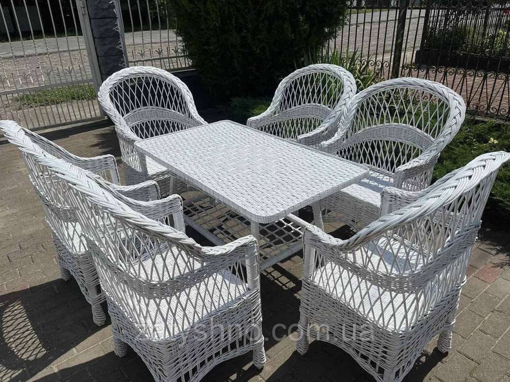 Меблі плетені білі з лози Київ - фото 5