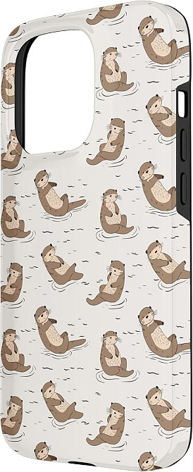 Чехол для iPhone 15 Pro с принтом выдры мультицветный двухкомпонентный TPU+PC защитный антивоударный авторские Киев - изображение 3