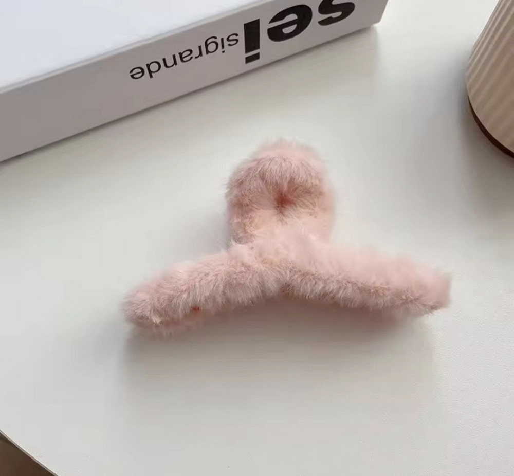 Шпилька крабік із хутра Рожевий Смела - изображение 1