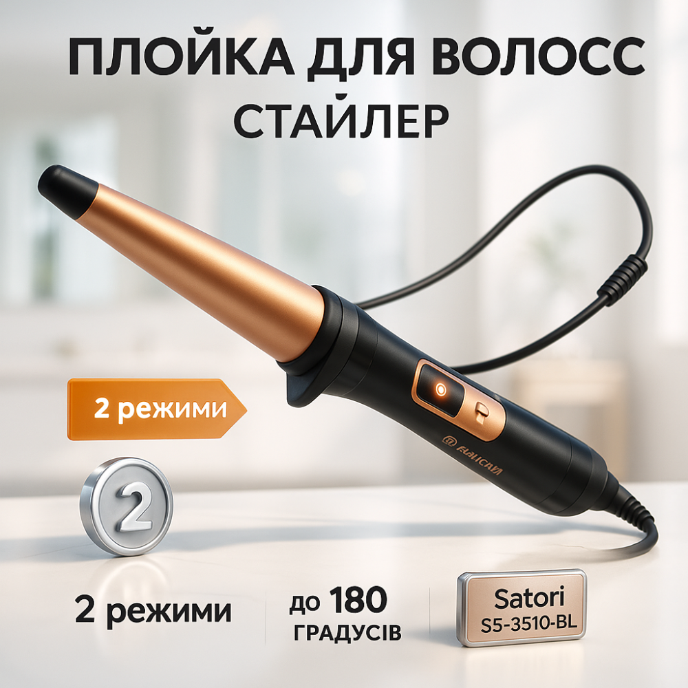 Плойка для об'ємної укладки волосся, Плойка для волосся з температурним режимом об'єму BS-94 Львів - фото 9
