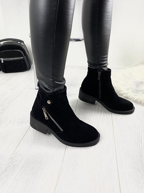 Черевики жіночі D and V чорні замшеві зимові висота 11см розмір 38 (2197) Коломия - фото 5