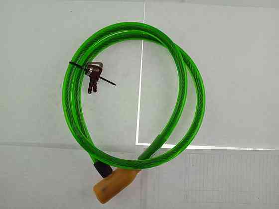 Замок на колесо (трос) (з ключем) (зелений) Мукачево