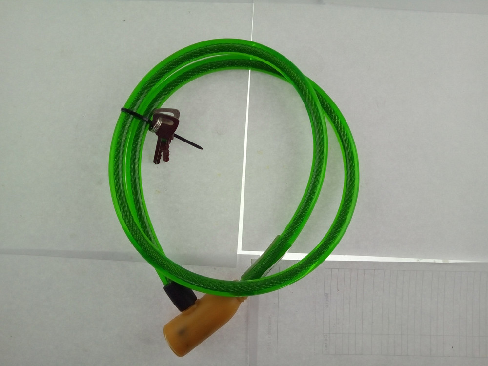 Замок на колесо (трос) (з ключем) (зелений) Мукачево - фото 1