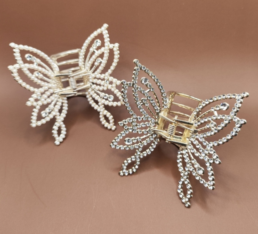 Комплект заколок-крабиків метеликів 2 шт Сміла - фото 1