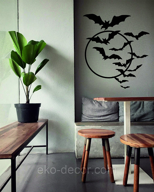 Декоративне настінне Панно «Кажани», Декор на стіну 90*80 см, Чорний Київ - фото 6