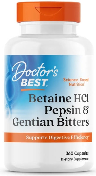 Бетаин гидрохлорид и пепсин Doctor's Best Betaine HCl 360 капс Киев - изображение 1
