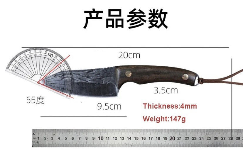 Походний ніж, ніж для полювання, рибацький ніж, ніж для кемпінга та природи, 20 см, нержавіюча сталь, коричневий Київ - фото 10