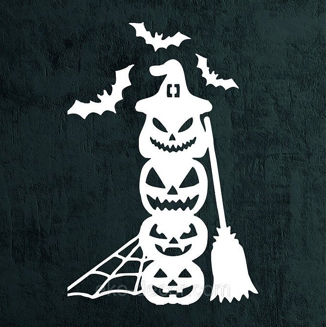 Декоративное настенное Панно «Хэллоуин - тыквы», Декор на стену 50*33 см, Белый Киев - изображение 10