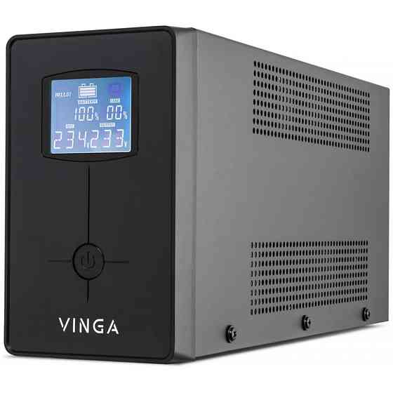 Джерело безперебійного живлення Vinga VPC-1200MU 1200ВА / 720 Вт з LCD-дисплеєм з USB у металевому корпусі Киев