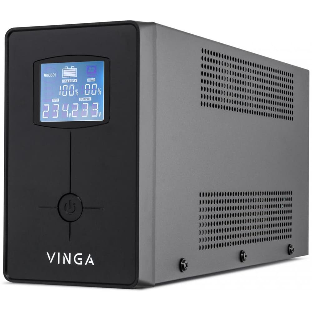 Джерело безперебійного живлення Vinga VPC-1200MU 1200ВА / 720 Вт з LCD-дисплеєм з USB у металевому корпусі Киев - изображение 1