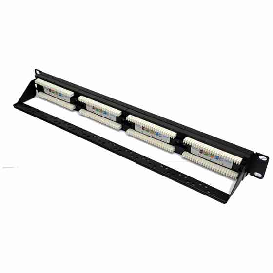 Патч-панель CMS 19" 24хRJ-45 UTP, кат. 5e з організатором кабелю Київ