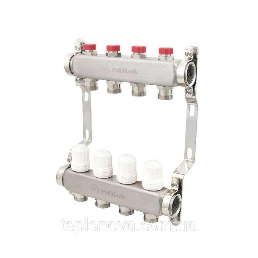 Коллектор нержавейка на 4 пары выходов  