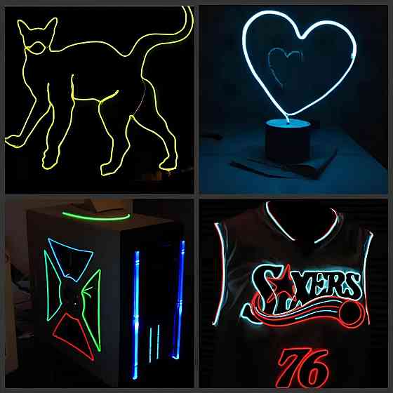 Светодиодная лента RESTEQ в виде гибкого провода длиной 5м — LED неоновый свет с контроллером, декоративная подсветка для дома, Киев