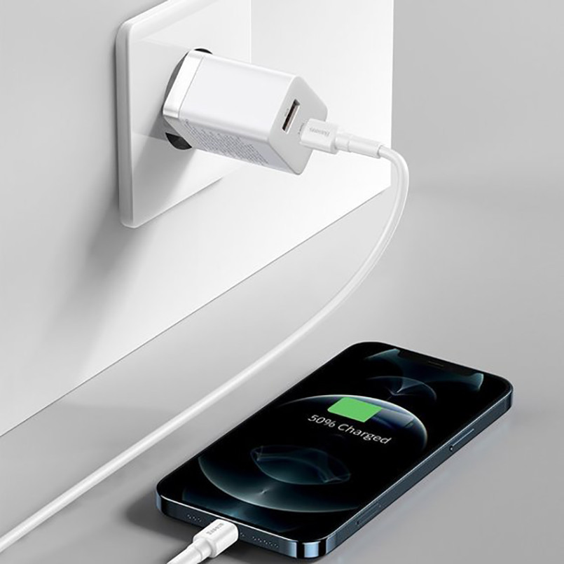 Мережевий зарядний пристрій Baseus Super Si Pro Quick Charger Type-C+USB 30W білий Львів - фото 9