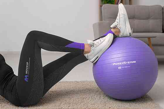 М'яч для фітнесу (фітбол) Power System PS-4011 Ø55 cm PRO Gymball Purple Каменское