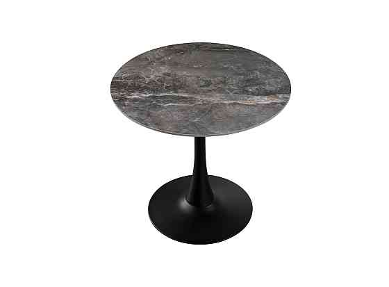 Стіл Опал (D=80), чорний/кераміка Армані грей Днепр