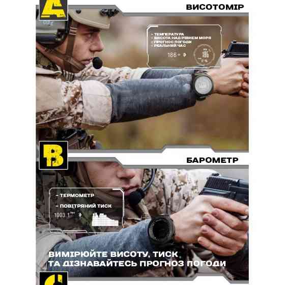 Часы мужские водостойкие тактические North Edge Apache Iron Edition (2 ремешка) Винница