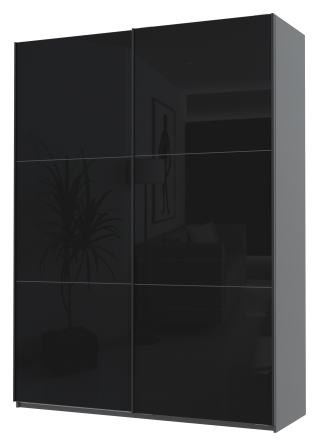 Шафа-купе двохдверна Doros G-Caiser 180х60х240 см Графіт/2 Чорних скла (DRS-011030) Дніпро