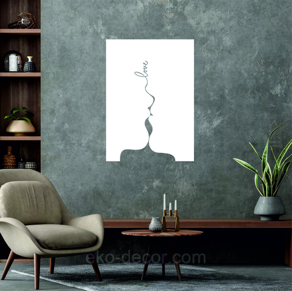 Декоративне настінне 3D Панно «Силует пари», Декор на стіну з об'ємом 50*36 см, Білий Київ - фото 4