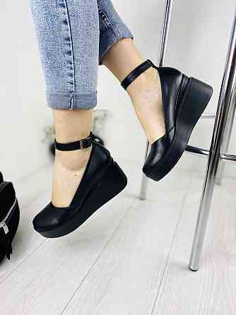 Туфлі жіночі Т-лето чорні шкіра натуральна платформа 2/7 см 39 р. (2732) Коломия