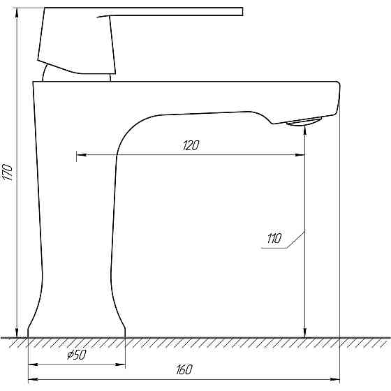 Змішувач для умивальника Globus Lux Laguna GLA-0401-10-BB Тернополь