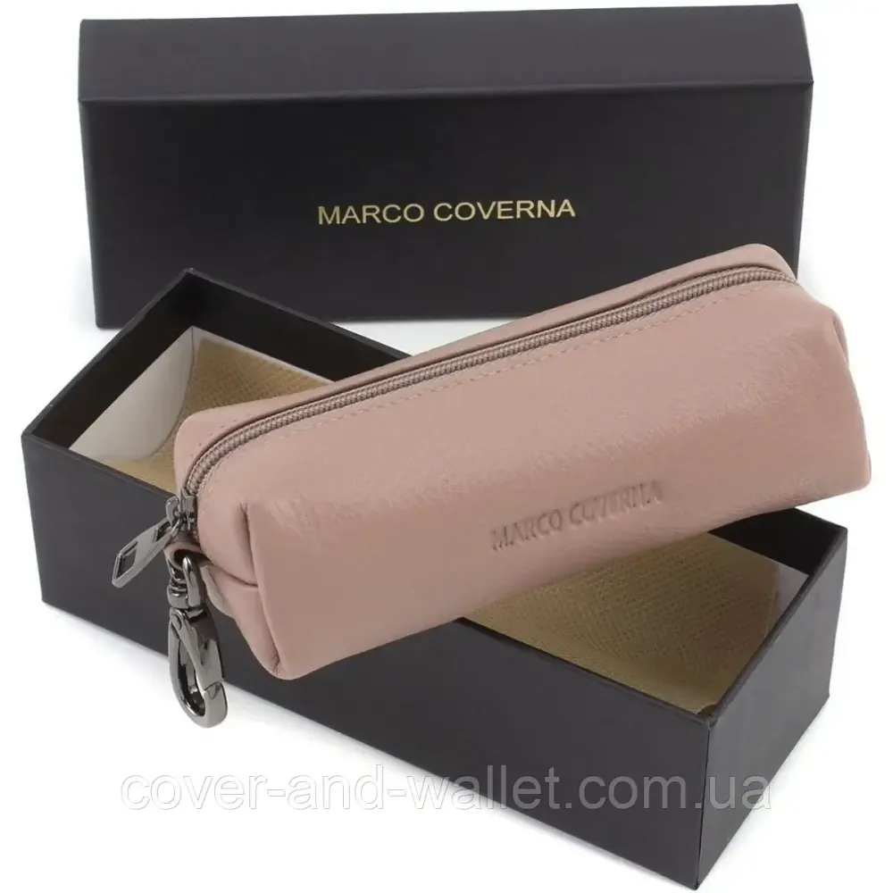 Елітна жіноча кишенькова ключниця пудрового кольору на блискавці Marco Coverna W005 Pudra Київ - фото 6