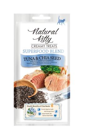 Крем-снек для кішок Natural Kitty Creamy зі смаком тунця та насіння чиа 24 х 12 г Вінниця
