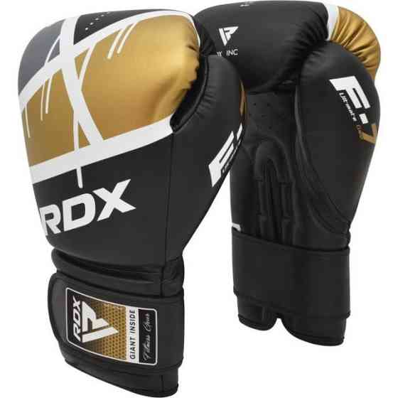 Боксерські рукавиці RDX F7 Ego Black Golden 10 унцій (капа в комплекті) Кам'янське