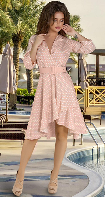 Платье в горошек на запах с широким ремешком Киев - изображение 1