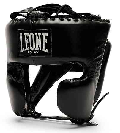 Боксерський шолом з бампером Leone Greatest Black S/M професійний захист для боксу, ММА та єдиноборств Київ