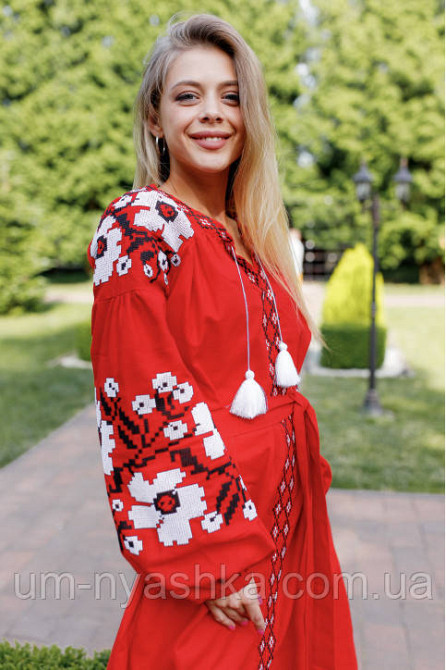Жіноча вишита сукня на натуральному полотні Паризький букет Кривий Ріг - фото 7