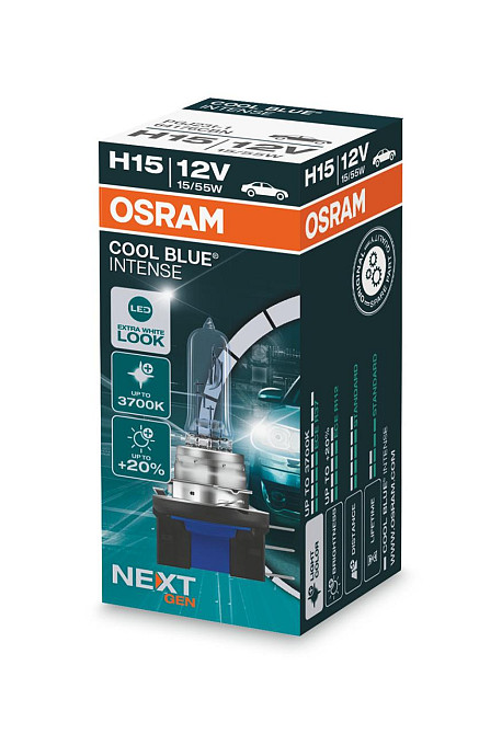 Галогенова лампа OSRAM H15 64176CBN 55/15W 12 V PGJ23T-1 Cool Blue Intense Next Gen + 20% (1 шт.) Харків - фото 1