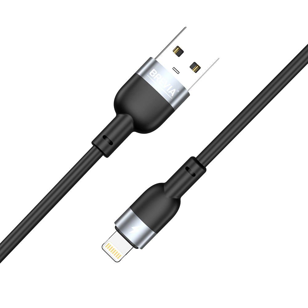 Кабель Brevia USB to Lightning 2,4A 1,2м, чорний ZIP (52120BULZ1) Львів - фото 2