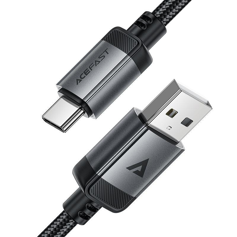 Кабель ACEFAST C20-04 USB-A to USB-C aluminum alloy charging data cable Black Одеса - фото 4
