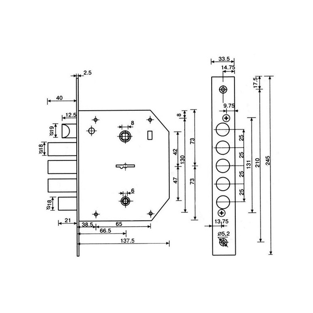 ЗАМОК ДЛЯ ВХІДНИХ ДВЕРЕЙ СУВАЛЬДНИЙ HR-06S LEFT ЛІВИЙ Київ - фото 5