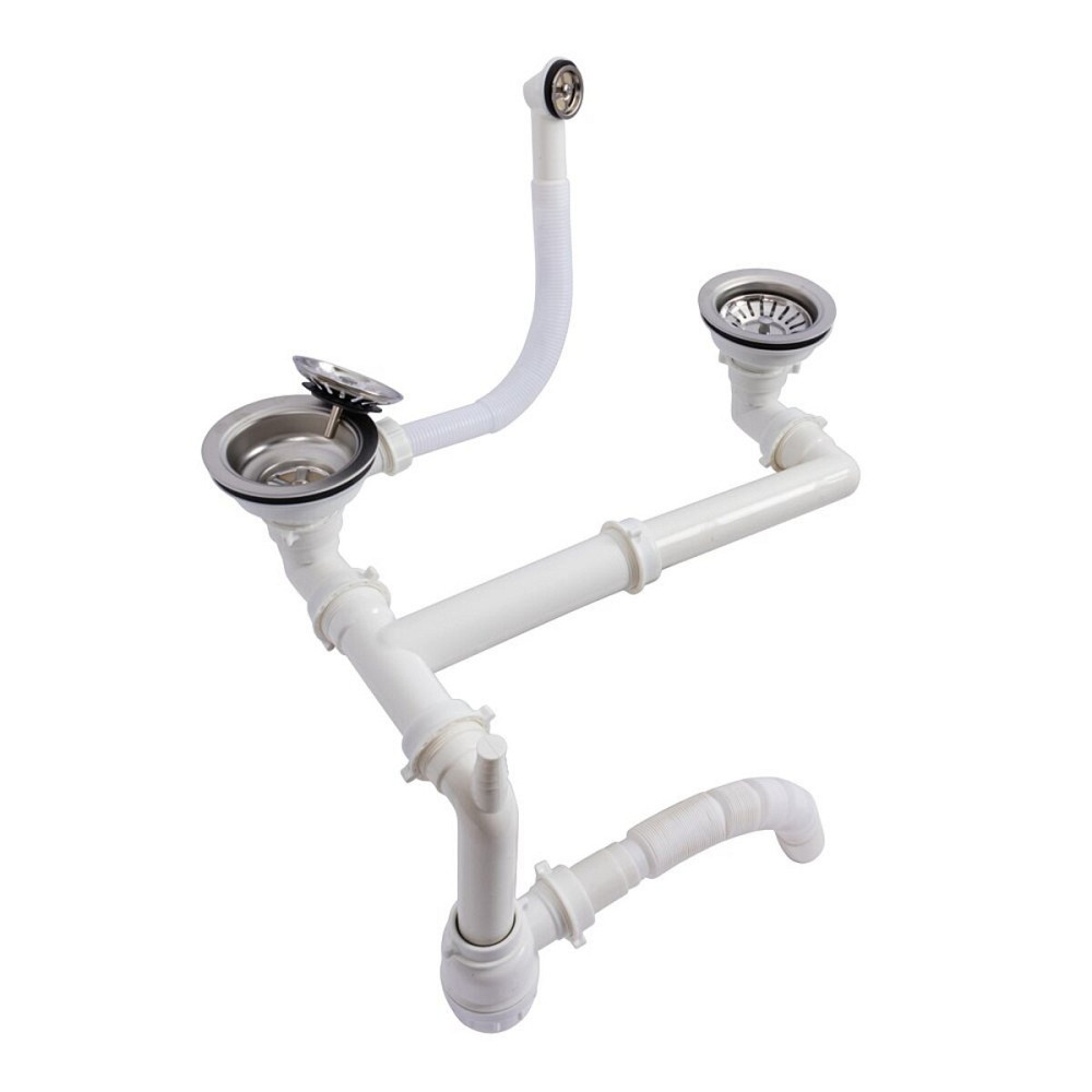 Сифон подвійний для гранітних мийок з переливом VALESO (арт. 840) Коломия - фото 2