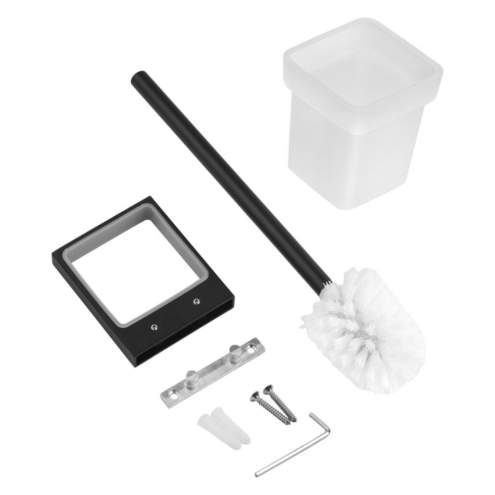 Йоржик для унітаза настінний Kroner KRP Edelstahl Kubus - SCH3910 чорний Київ - фото 3