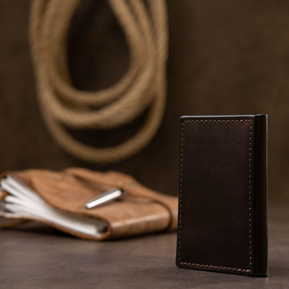 Кожаная визитница Коричневый (GRANDE PELLE) Киев - изображение 3