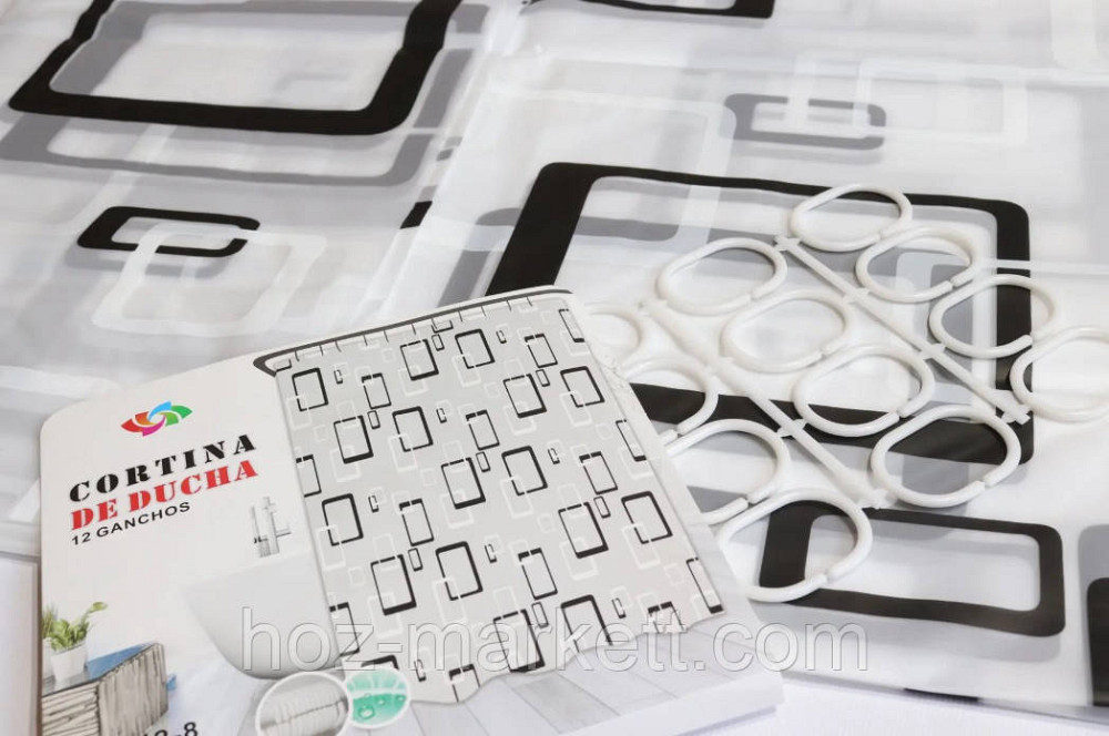 Штора в ванную силиконовая Эфиопия Геометрия шторка для ванной 180 х 180 см Харьков - изображение 2