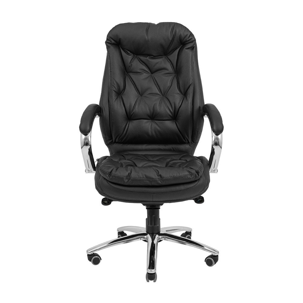 Офісне Крісло Керівника Venice М2 AnyFix Хром Шкіра Lux Чорний Київ - фото 2