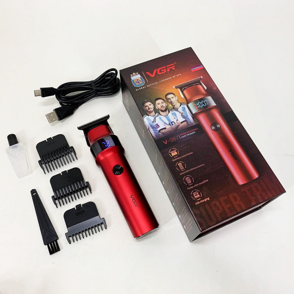 Машинка для стрижки на акумуляторі, Універсальний тример для чоловіків, Професійний тример з насадками AQ-57 Івано-Франківськ - фото 7